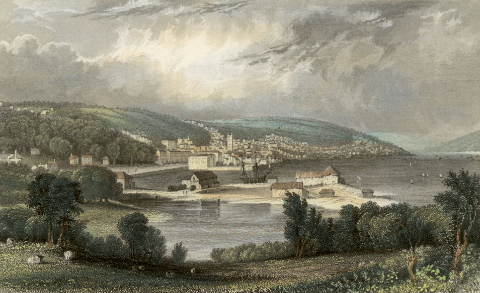 Falmouth, engraving form artwork by T. Allom.
