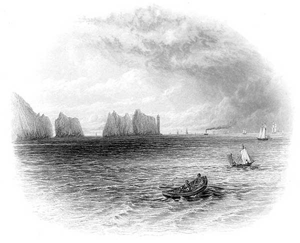 The Needles, Isle of Wight, 19th-century engraving.