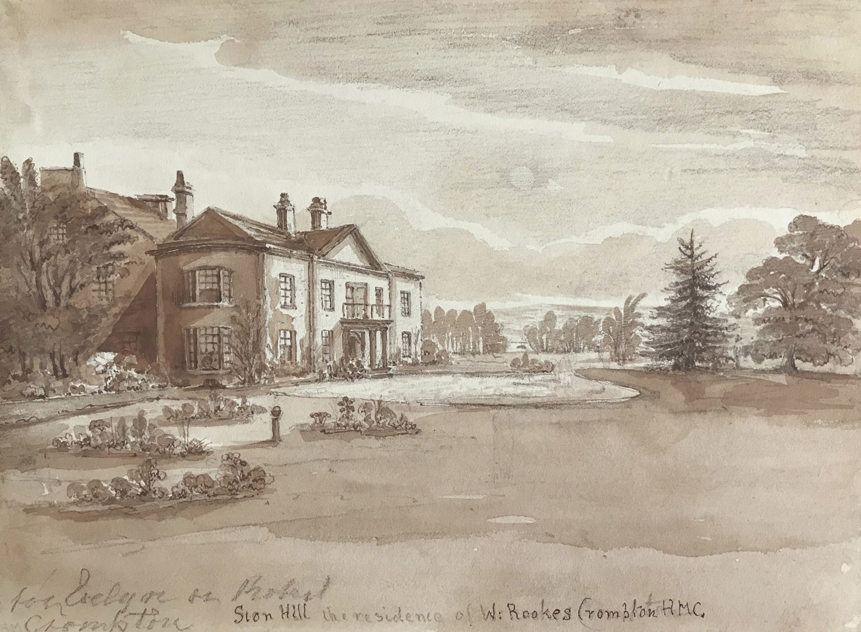 Original Sion Hill mansion at Kirby Wiske, c. 1848.