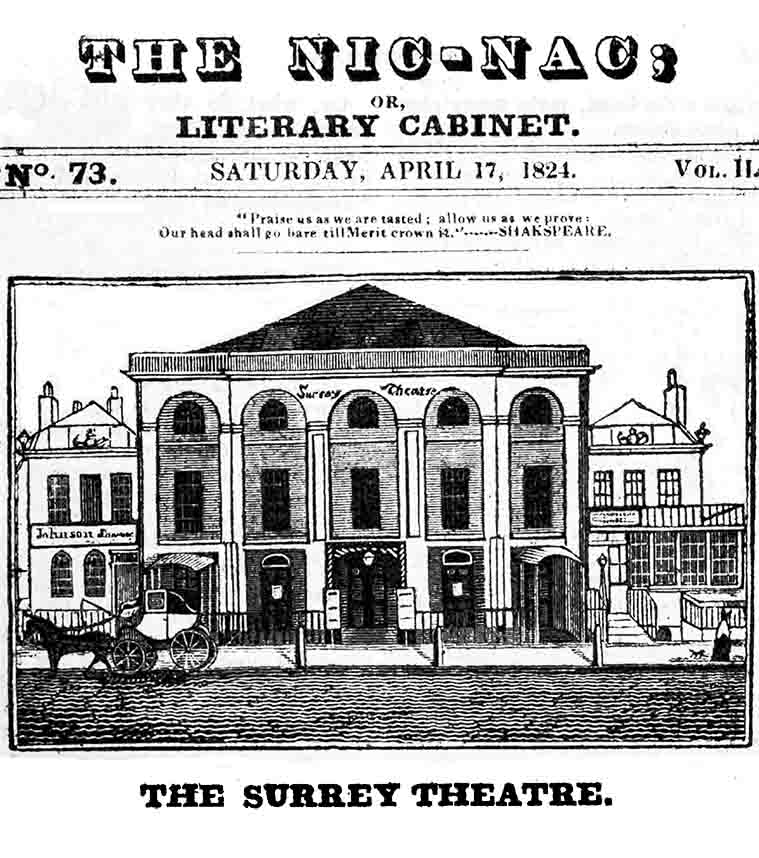 The Surrey Theatre in the 19th Century.